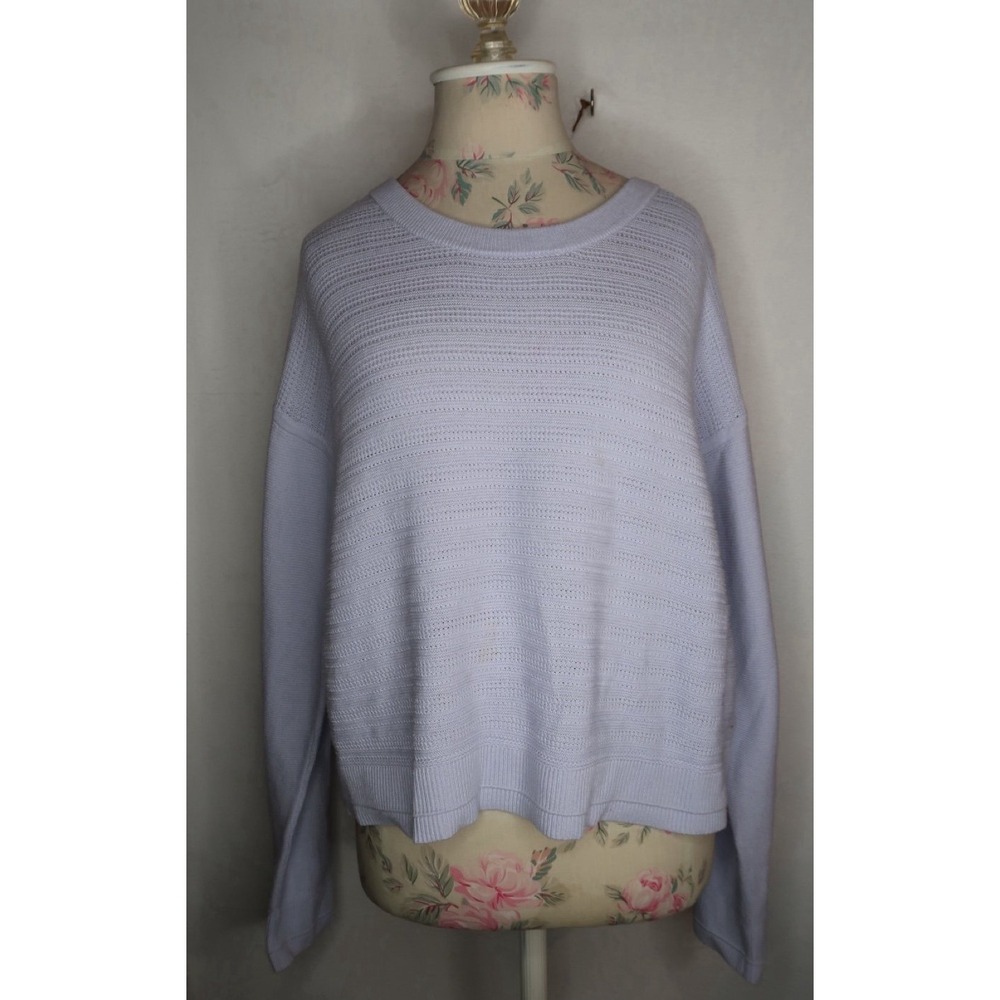 Lululemon‎ Womens 8 Lavender Cotton Silk Knit Pullover Crewneck Sweater Relaxed